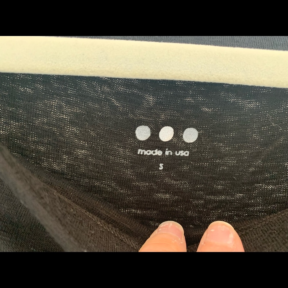 Three Dot brand black long sleeved bell sleeve with boat neck top. Small - Picture 2 of 3